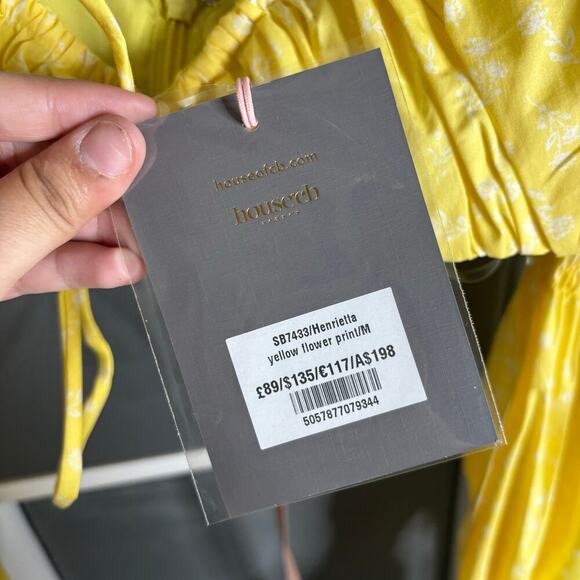 House of CB Henrietta Shirred Bralette Top Lemon Floral Size M NWT - Picture 10 of 10